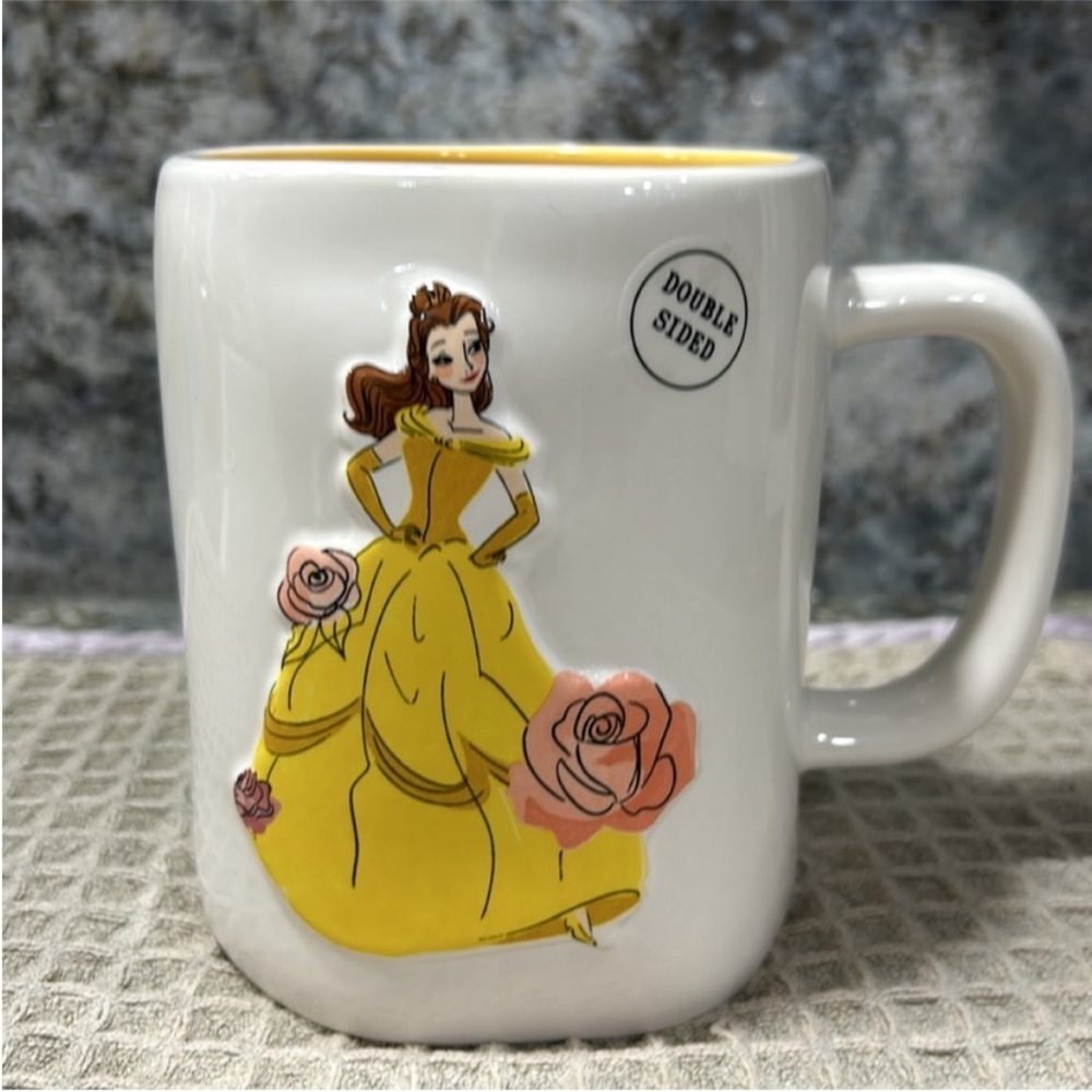 NWT Rae Dunn x Disney “BEAUTY” 16 oz Double-Sided Mug – Belle